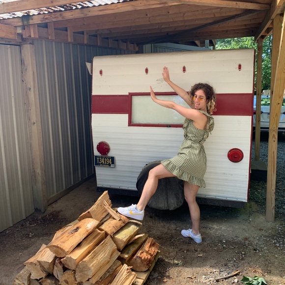 Green & Yellow Plaid Dress - Picture 2 of 5